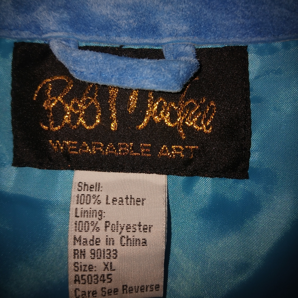 Vintage Bob Mackie Women's Multi Colored Suede Leather Coat. - Picture 3 of 8
